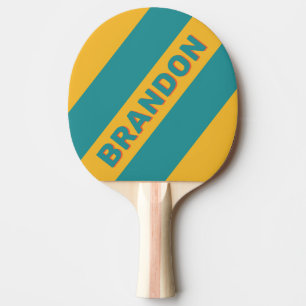 Seashell Sunrise Bold Stripes with Name Ping Pong Paddle