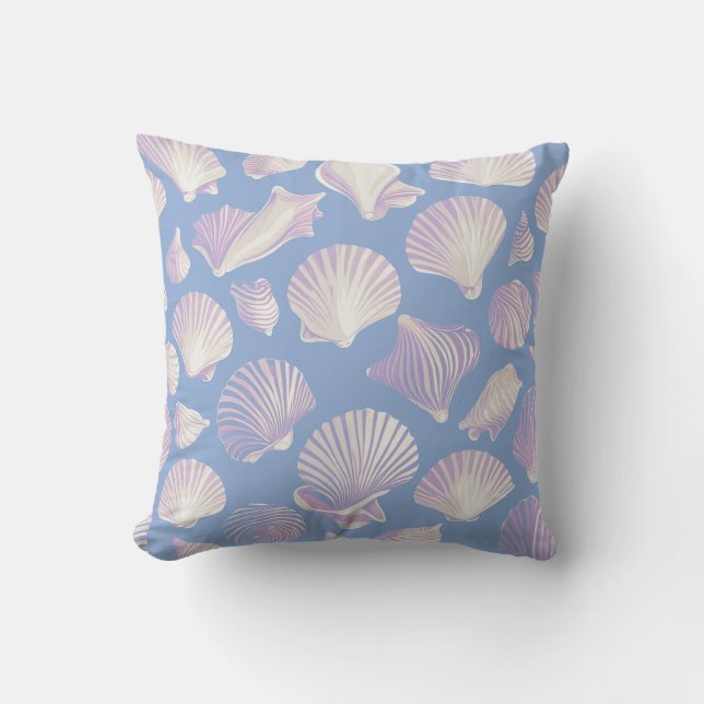 Seashell Symphony Throw Pillow (Front)
