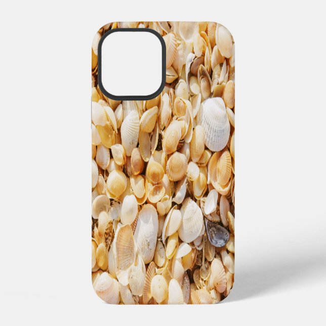 Seashell textured summer beach background. iPhone case (Back)