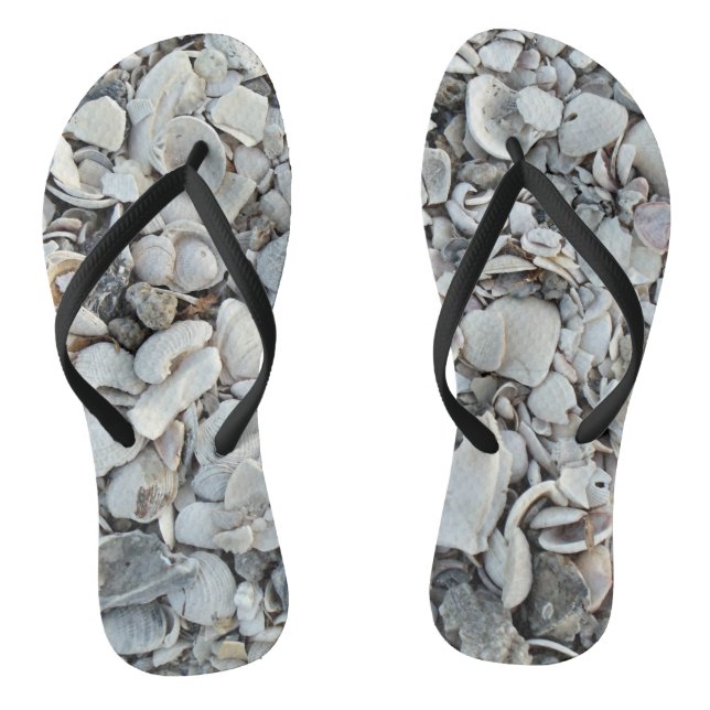 Seashell Tides Pattern Flip Flops (Footbed)