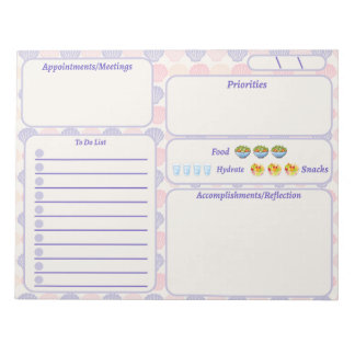 Seashell To Do List Notepad