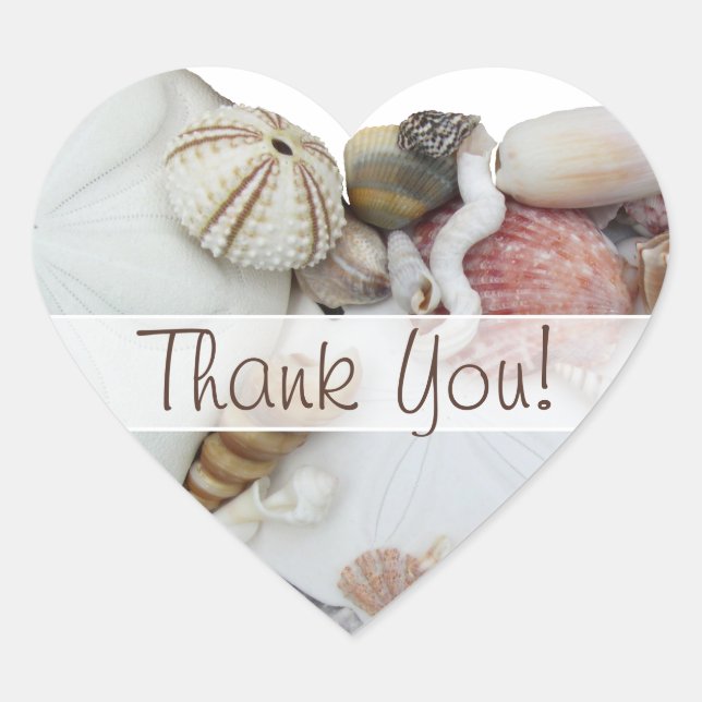 Seashell Treasures "Thank You" Heart Favour Label (Front)