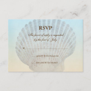 Seashell Tropical Beach Wedding Response Card