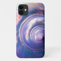 Seashell tropical opal mother of pearl look purple