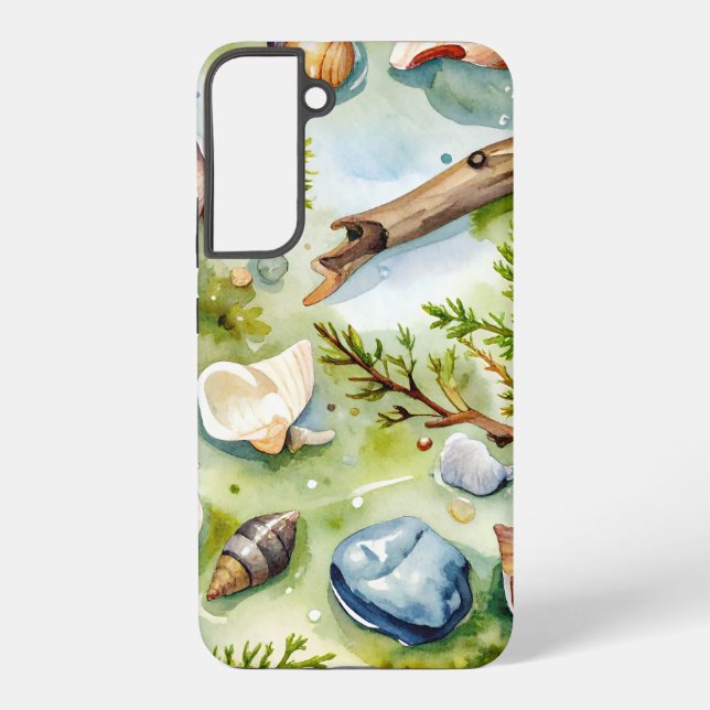 Seashell Watercolor Nature Samsung Galaxy S22+ Case (Back)