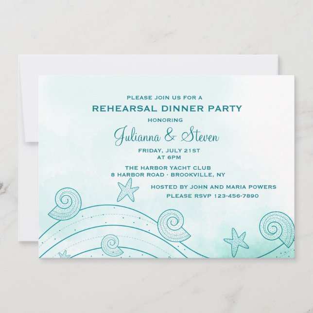 Seashell Wave Invitation (Front)