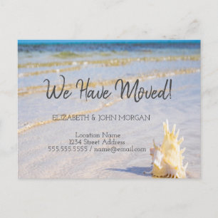 Seashell Waves Beach Moving Announcement