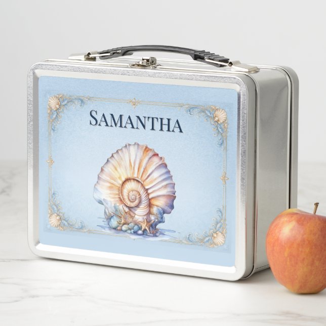 Seashell wedding bridal party goody box favour (In Situ)