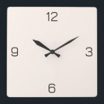 Seashell White FFF5EE - Option to Add Name Square Wall Clock<br><div class="desc">Add a name, initials or some text, or keep the colour alone. Colour coordinates with other items in the store based on the name and the HEX code (six-digit hex triplet) shown. Use this code to mix, match and customize any other item to go with this, or to add to...</div>