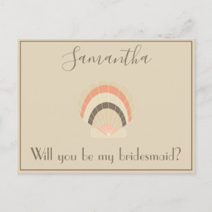 Seashell Will you be my bridesmaid Postcard