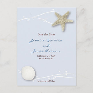 Seashell with Branches Announcement Postcard