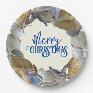 Seashell Wreath Holiday Occasion Custom Paper Plate