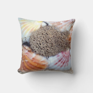 Seashells 2 throw pillow