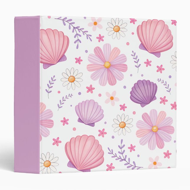 Seashells and Daisies Binder (Front/Spine)