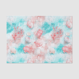 Seashells and Ocean Waves Pattern (14) Tissue Paper