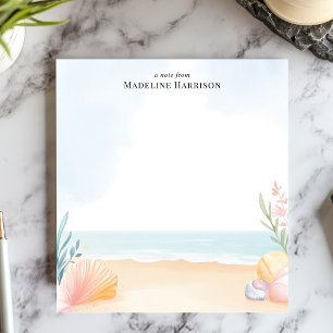 Seashells and Sand Beach Ocean Personalized Name Notepad