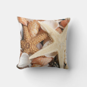 Seashells and Sand Throw Pillow