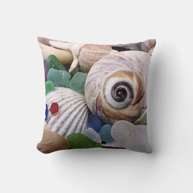 Seashells and sea glass - pillow (Front)