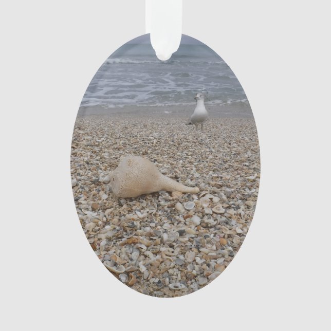 Seashells and Sea Gulls Ornament (Front)