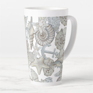 Seashells And Ship Anchor Treasure Hunt Fun Latte Mug