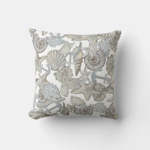 Seashells And Ship Anchor Treasure Hunt Fun Throw Pillow