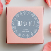 Seashells and Star Fish Bridal Shower Thank You