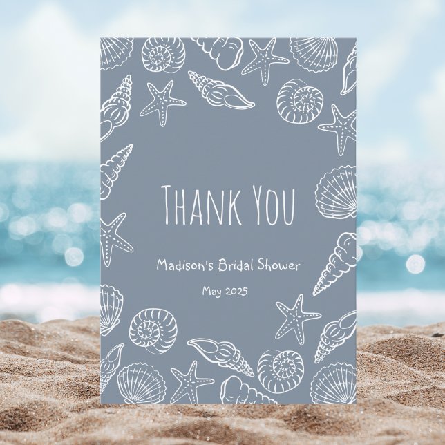 Seashells and Star Fish Coastal  Thank You Card (Creator Uploaded)