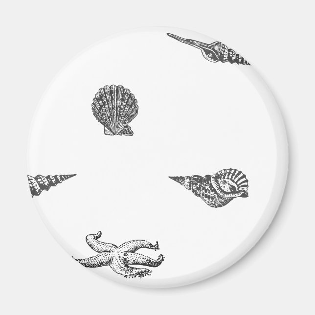Seashells and Starfish pattern Magnet (Front)