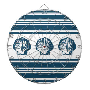 Seashells and stripes dartboard