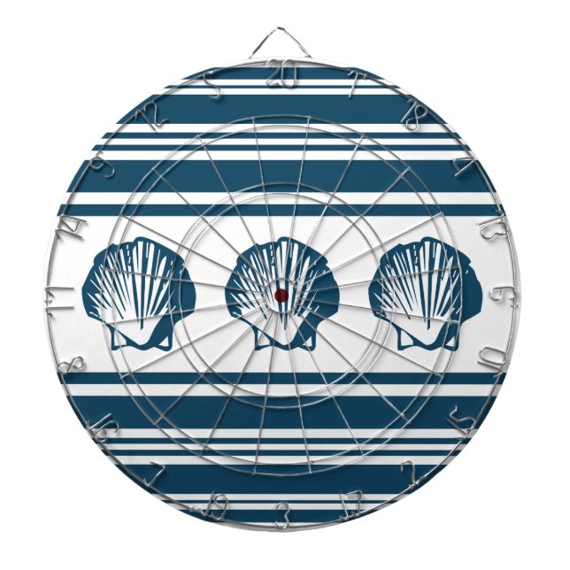 Seashells and stripes dartboard (Front)