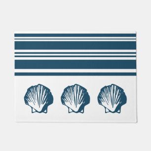 Seashells and stripes doormat