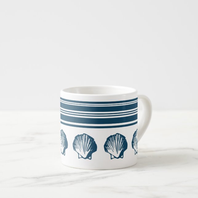 Seashells and stripes espresso cup (Front Right)