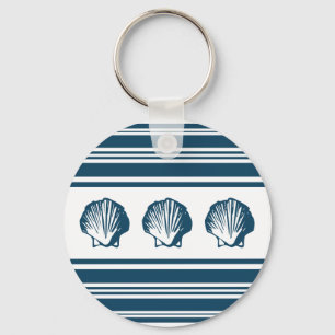 Seashells and stripes keychain