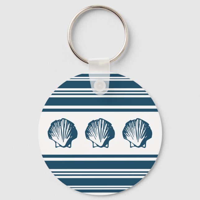 Seashells and stripes keychain (Front)