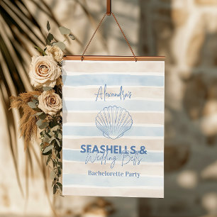 Seashells and Wedding Bells Bachelorette Hanging Tapestry