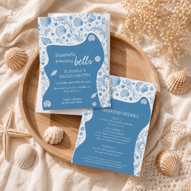Seashells and Wedding Bells Bachelorette Itinerary Invitation (Creator Uploaded)