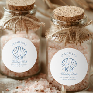 Seashells and Wedding Bells Bachelorette Party Classic Round Sticker