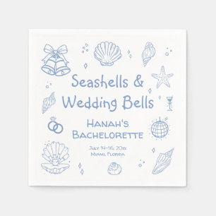 Seashells and Wedding Bells Bachelorette Party Napkin