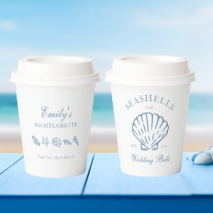 Seashells and Wedding Bells Bachelorette Party Paper Cups