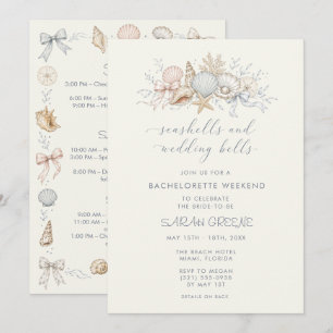 Seashells and Wedding Bells Bachelorette Weekend Invitation