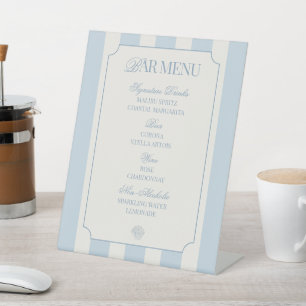 Seashells and Wedding Bells Bar Menu Pedestal Sign