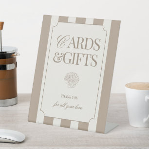 Seashells and Wedding Bells Cards and Gifts Pedestal Sign