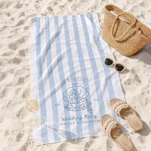Seashells And Wedding Bells Coastal Bachelorette  Beach Towel