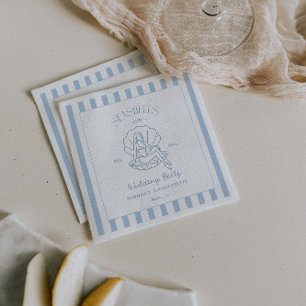 Seashells And Wedding Bells Coastal Bachelorette  Napkin