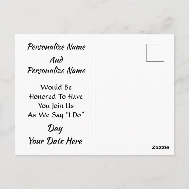 Seashells At The Sea Shore Save The Date Postcard (Back)