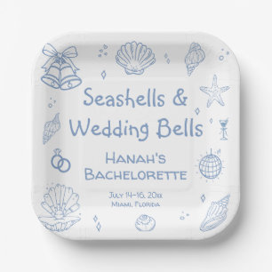 Seashells Bachelorette Party Paper Plate