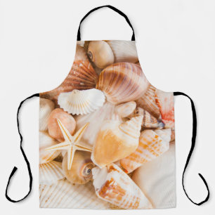 Seashells background: marine theme. apron