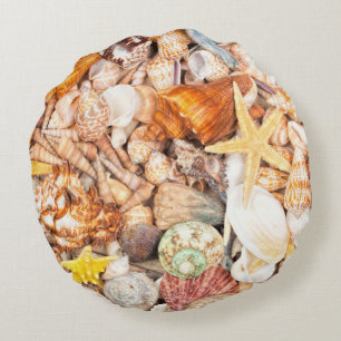 Seashells Background Round Pillow