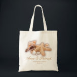 Seashells Beach Destination Wedding Personalized Tote Bag<br><div class="desc">This beautiful simple artsy chic bride's wedding gift/beach wedding favour gift is custom printed with a cluster of seashells design with couple's names and wedding date/place of your choosing. Personalize it with couple's names or bridesmaid, maid-of-honour... ... or customize it further if you like to change the font, size &...</div>