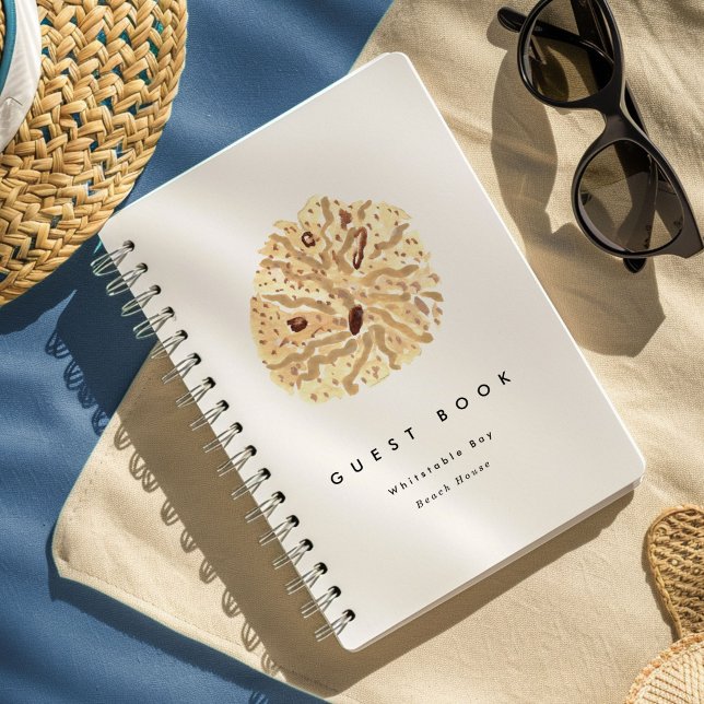 Seashells Beach House Location de vacances Livre d (Watercolor sand dollar seashell beach house guest book notebook.)
